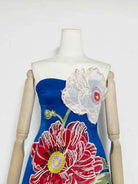 Trend4us Luxe Floral Appliqué Strapless High Waist Mini Dress