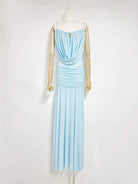 Trend4us Luxe Draped Cowl Sheer Maxi Dress