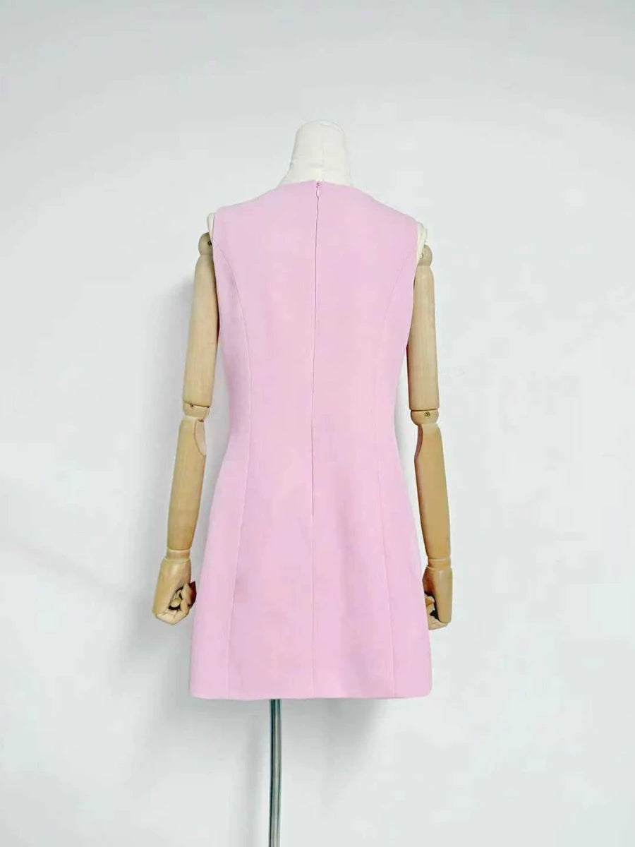 Trend4us Luxe Floral Appliqué Sleeveless Mini Dress