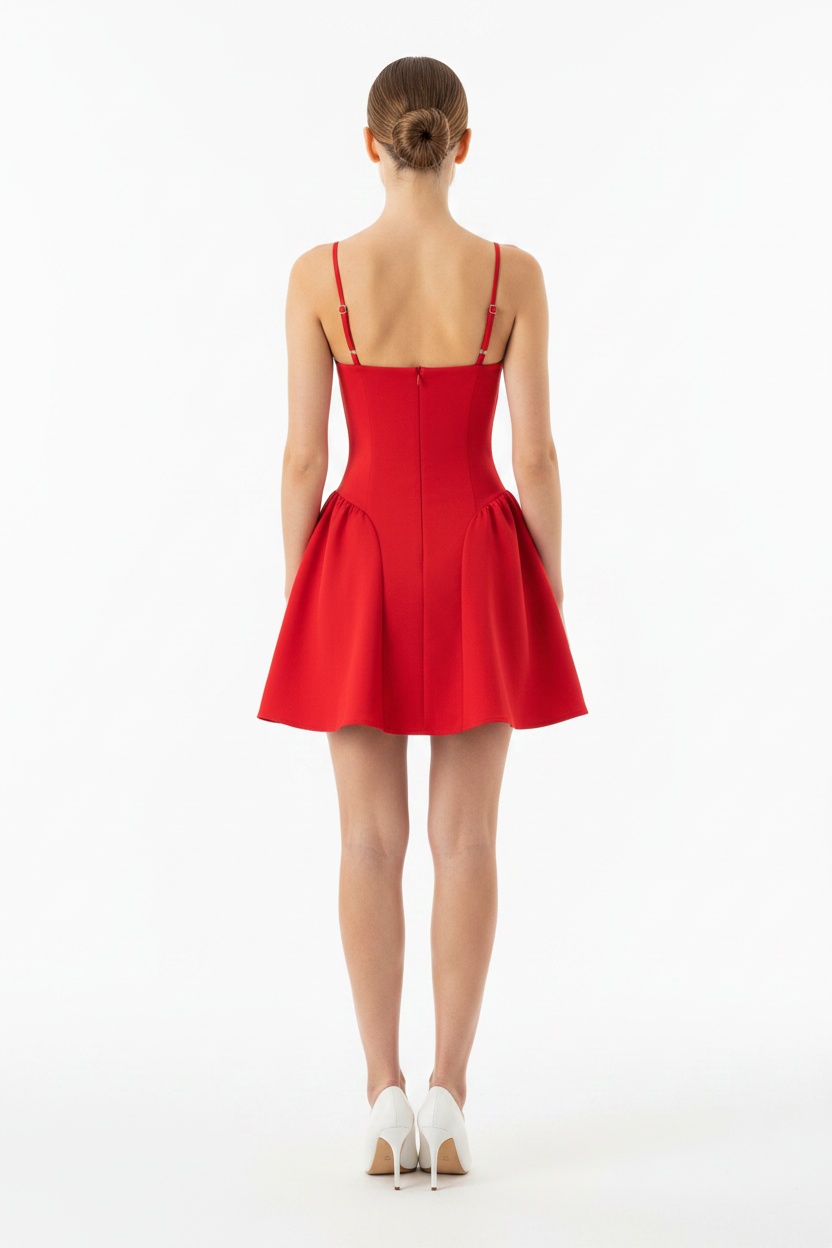 High-Waist Sculpted Pleated Mini Dress — Women's Sleeveless A-Line | Trend4us