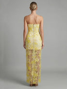 Trend4us Luxe Strapless Floral Sequin Embroidered Maxi Dress