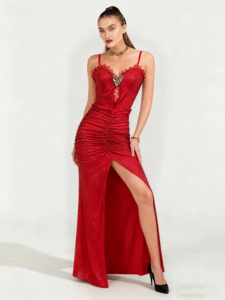 red crystal heart dress Red Crystal Heart Dress