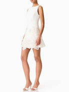 Trend4us Luxe Floral Appliqué Sleeveless Mini Dress