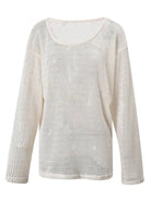 Trend4us Sheer Knit Long Sleeve Top – Women's Lightweight Sweater
