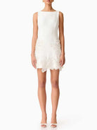 Trend4us Luxe Floral Appliqué Sleeveless Mini Dress
