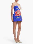 Trend4us Luxe Floral Appliqué Strapless High Waist Mini Dress