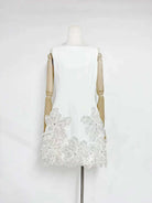 Trend4us Luxe Floral Appliqué Sleeveless Mini Dress
