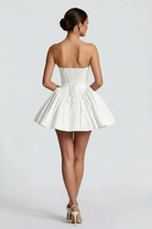 Satin Corset Flared Mini Dress — Women's Strapless A-Line | Trend4us