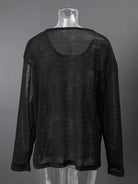 Trend4us Sheer Knit Long Sleeve Top – Women's Lightweight Sweater