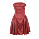 Satin Corset Flared Mini Dress — Women's Strapless A-Line | Trend4us