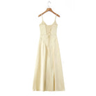 Satin Lace-Up Corset Maxi Dress — Women's V-Neck A-Line | Trend4us