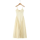 Satin Lace-Up Corset Maxi Dress — Women's V-Neck A-Line | Trend4us