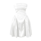 Satin Corset Flared Mini Dress — Women's Strapless A-Line | Trend4us