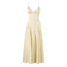 Satin Lace-Up Corset Maxi Dress — Women's V-Neck A-Line | Trend4us