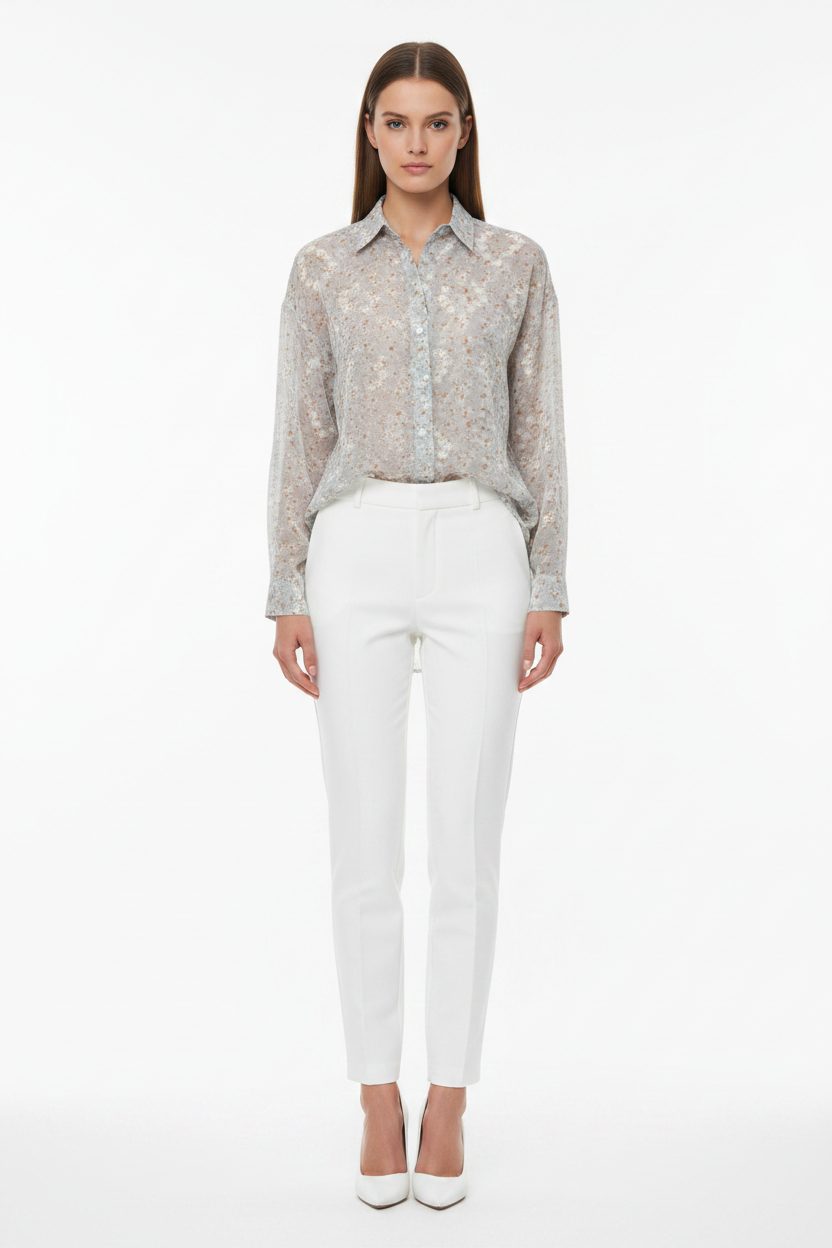 Trend4us Vintage Sheer Streetwear Button-Up Blouse