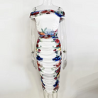 Trend4us Off-Shoulder Draped Top &amp; Ruched Skirt Set