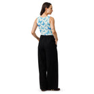 Trend4us Blue Butterflies Cotton Crop Top