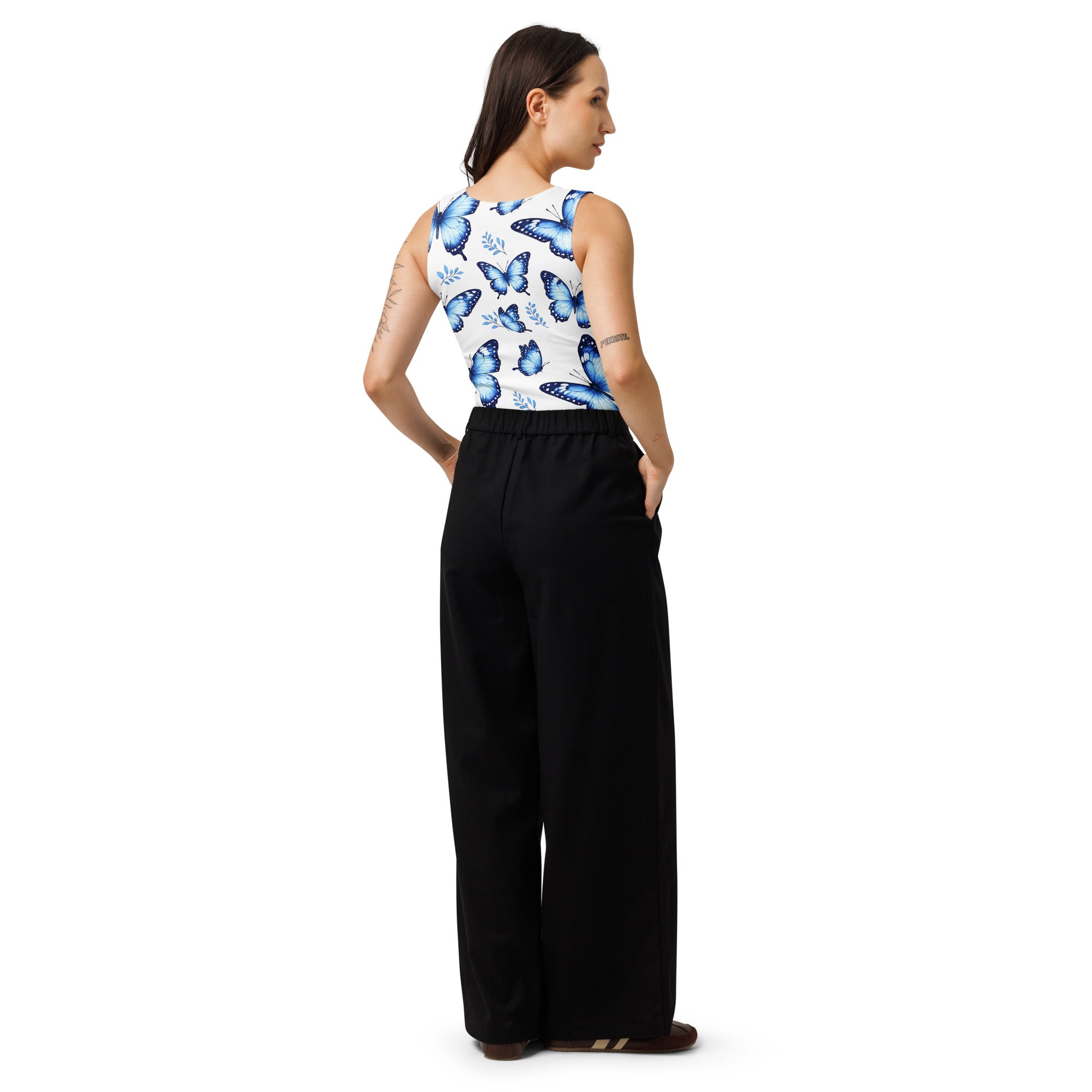 Butterflies Cotton Crop Top | Trend4us