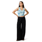 Trend4us Blue Butterflies Cotton Crop Top