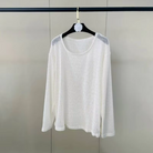Trend4us Sheer Knit Long Sleeve Top – Women's Lightweight Sweater