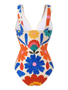 Trend4us Tropical Floral One-Piece Swimsuit back view