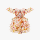 Trend4us Luxe Floral Ruffle Off-Shoulder Mini Dress back view