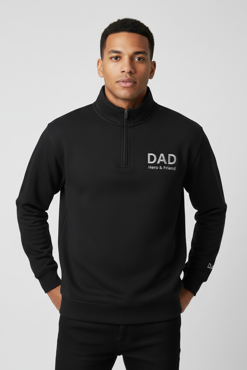 Trend4us Dad Hero & Friend Premium Quarter-Zip Sweatshirt