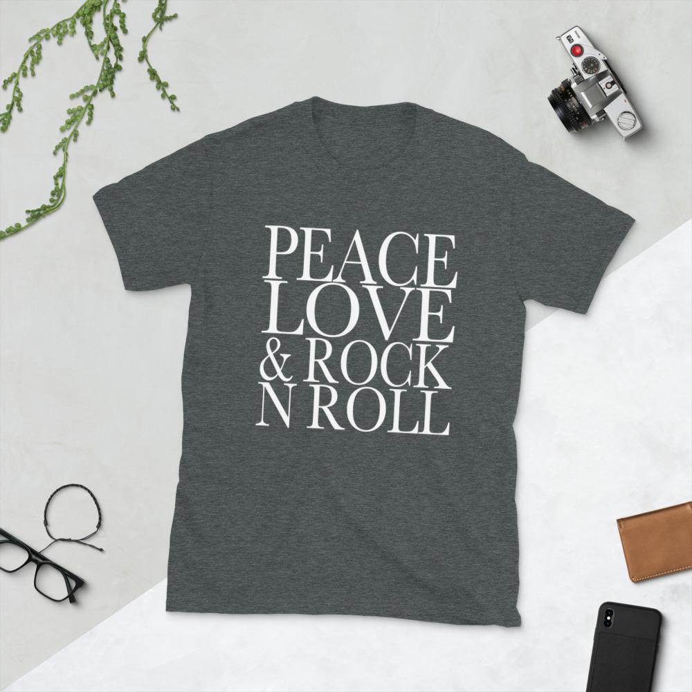 Peace Love and Rock n Roll Short-Sleeve Unisex T-Shirt