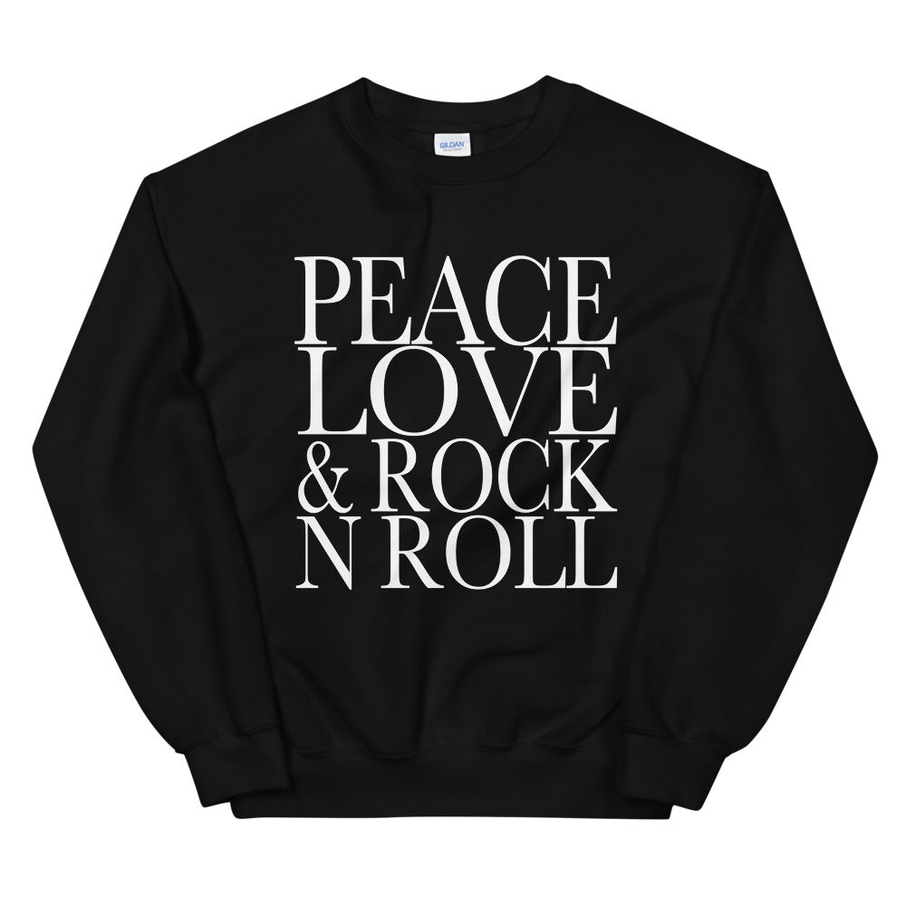 Peace Love and Rock N Roll Unisex Sweatshirt