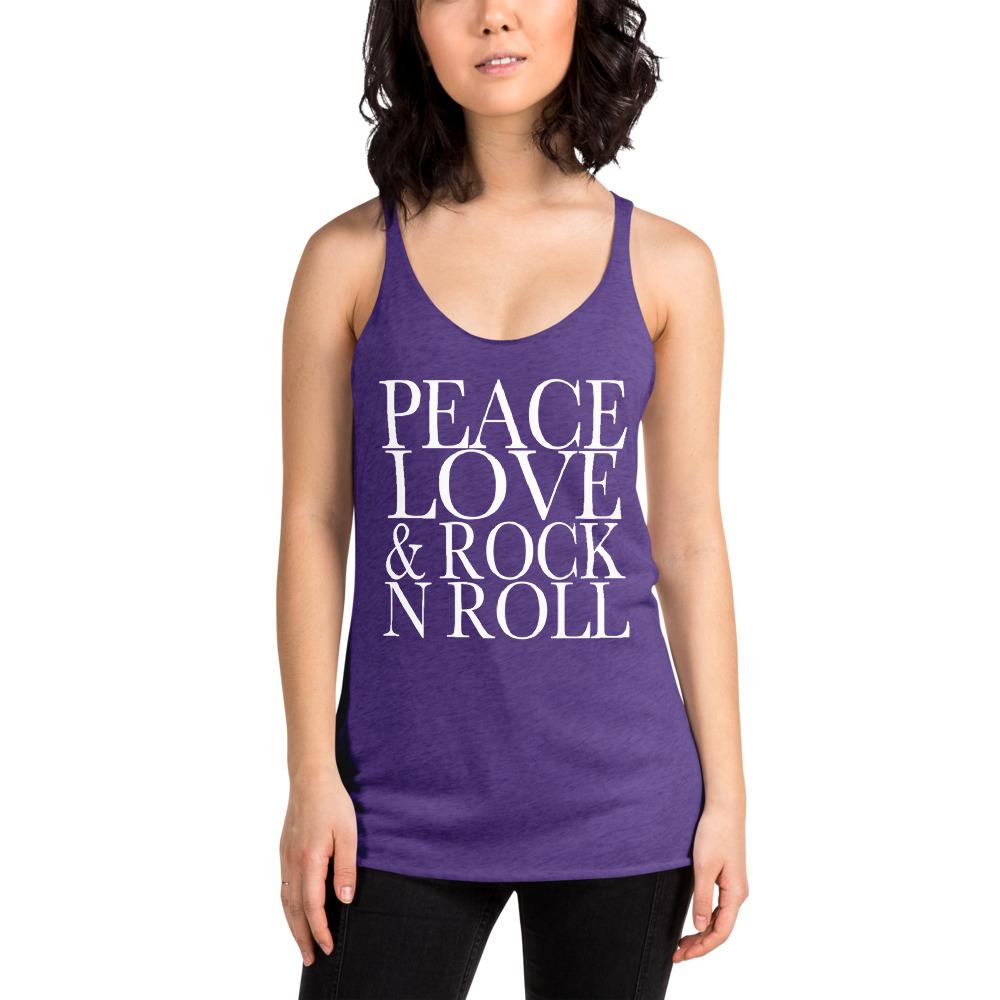 Peace Love and Rock n Roll Women's Racerback Tank