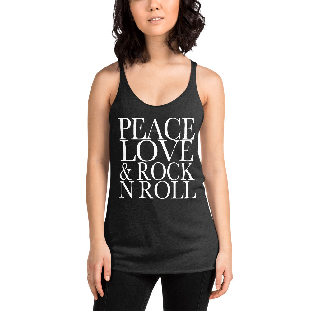 Peace Love and Rock n Roll Women's Racerback Tank